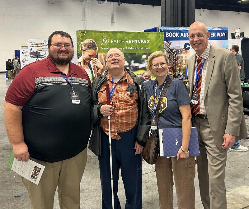 Picture of Mike Smith and Tommy Bleemel with Todd and Davinna Beale while attending the International Conference on Missions in 2025 Atlanta, Georgia.